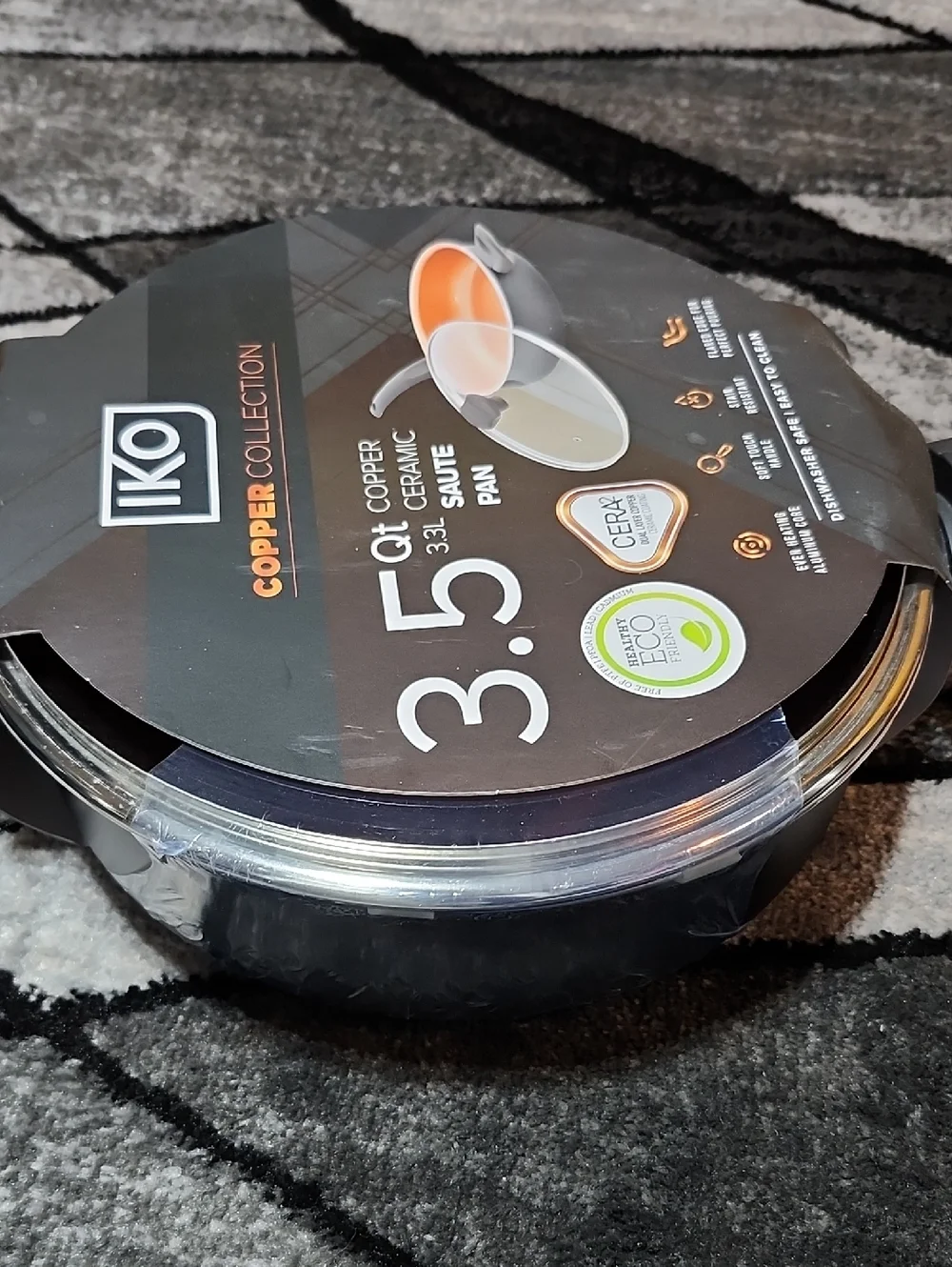 IKO COPPER COLLECTION 3.5 QUART COPPER CERAMIC SAUTE PAN & LID